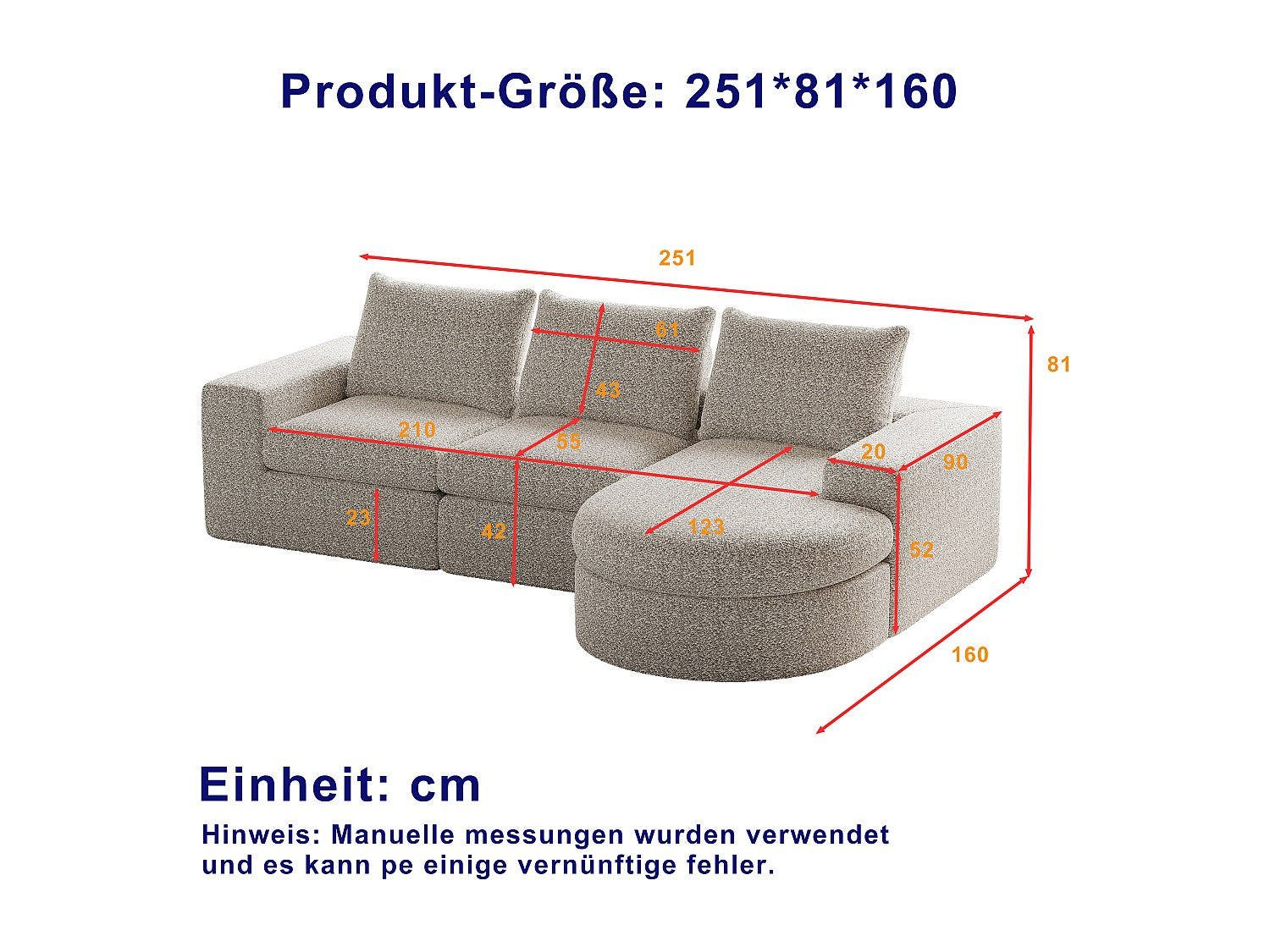 Canapé modulable beige tissu