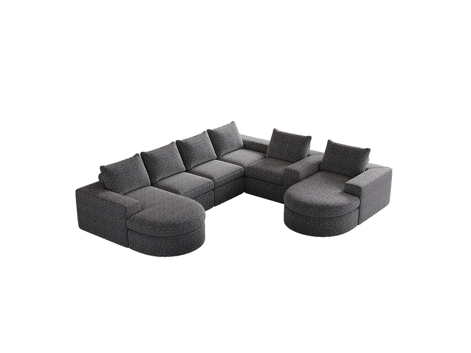 Canapé modulable gris tissu