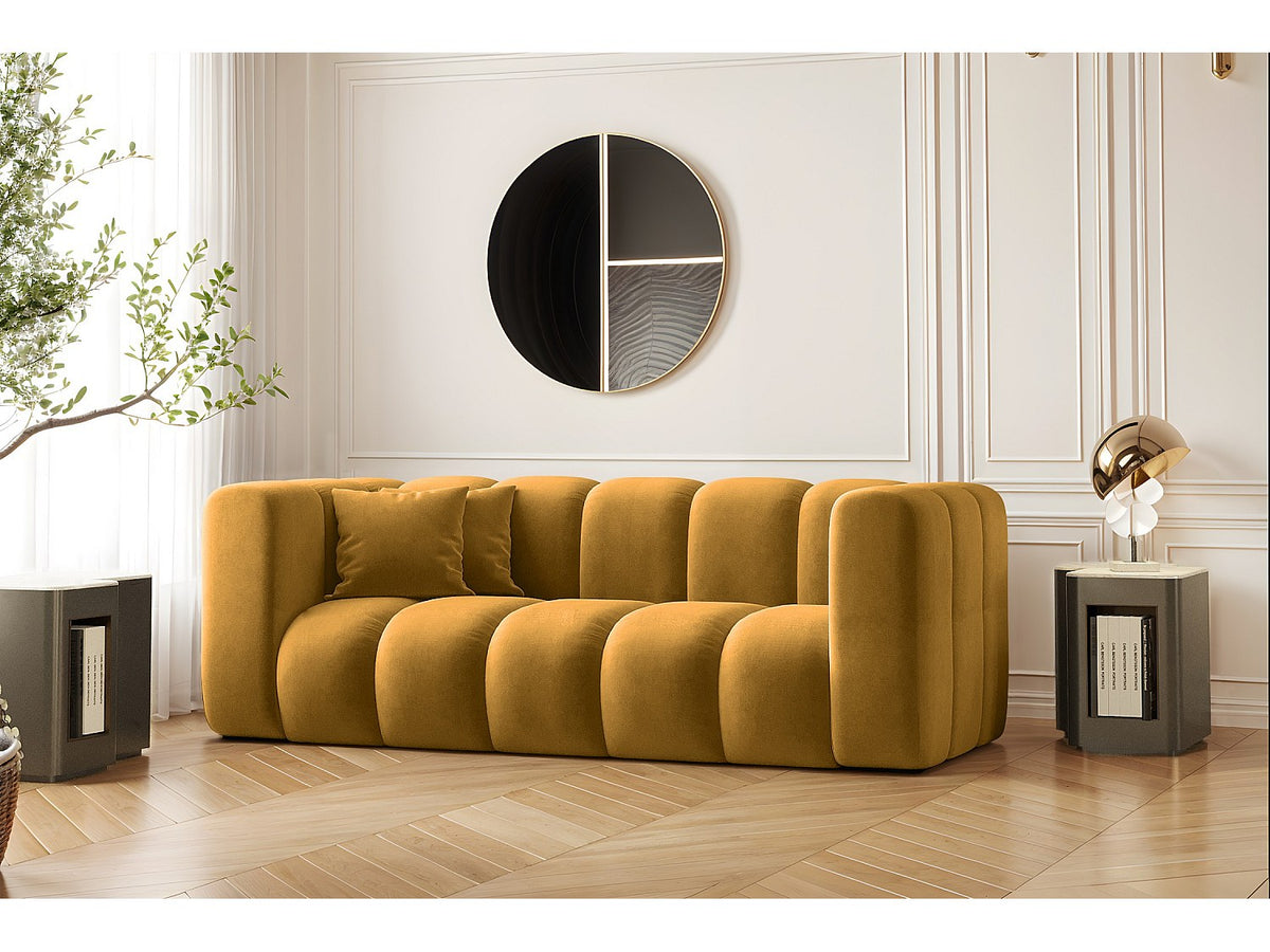 Canapé modulable jaune tissu