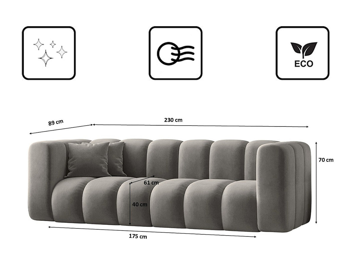 Canapé modulable gris tissu