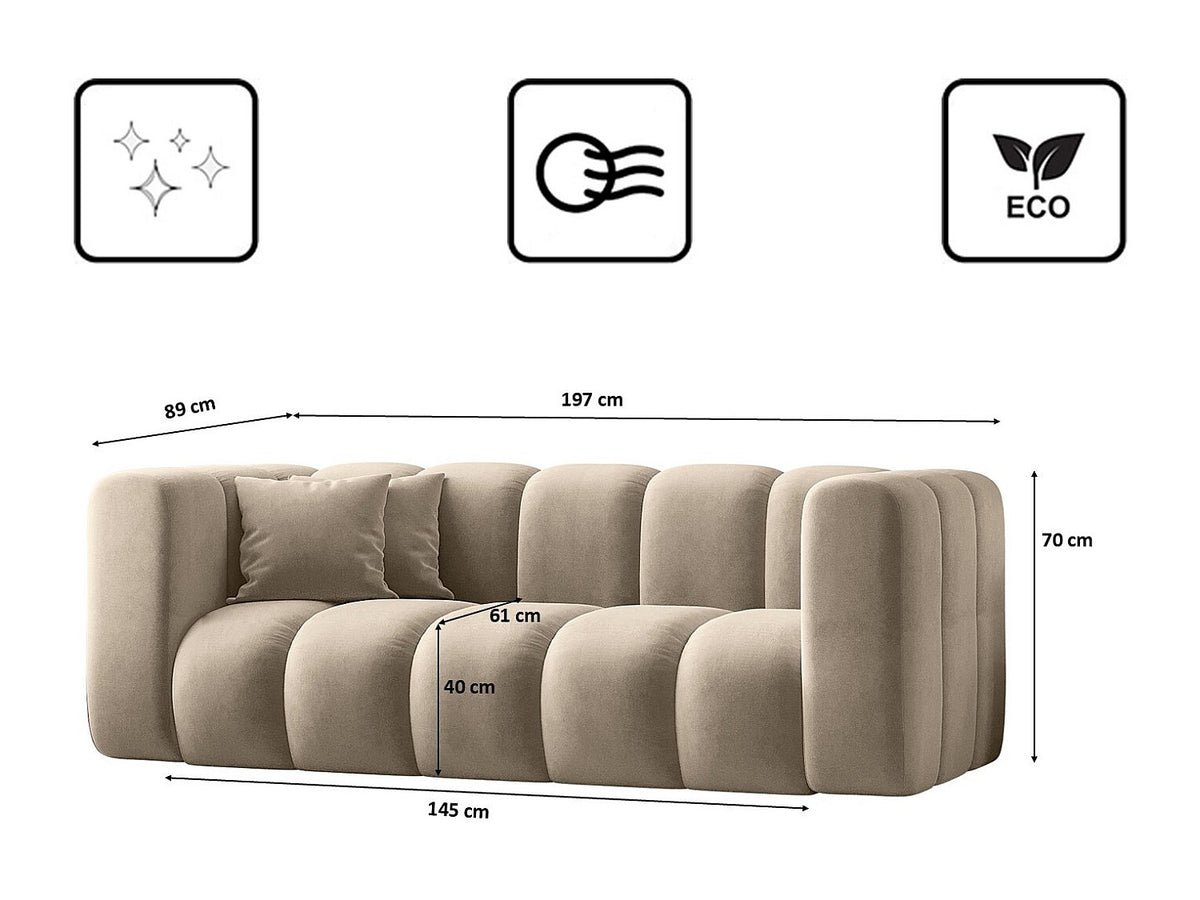 Canapé modulable beige tissu