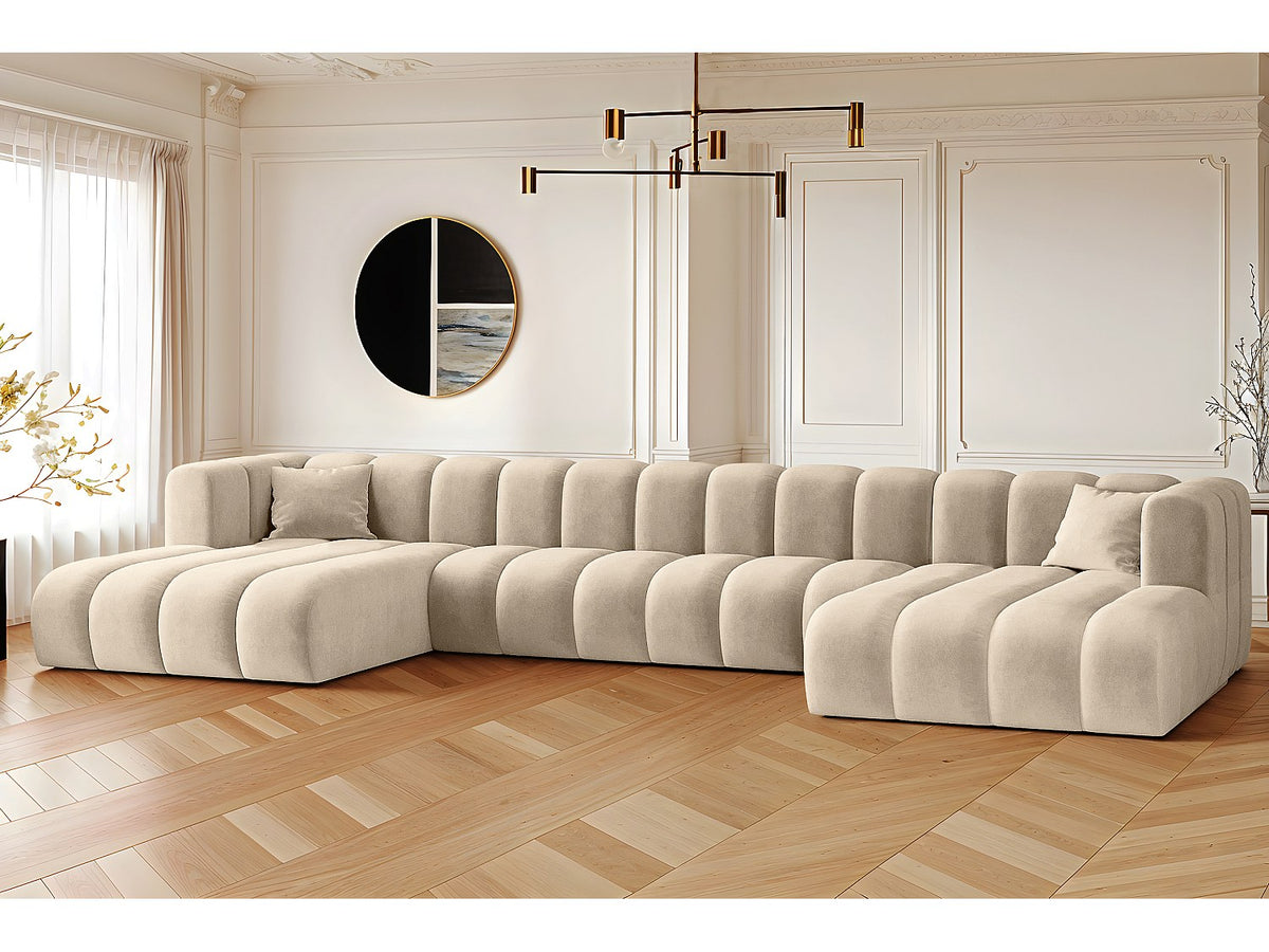 Canapé modulable beige tissu