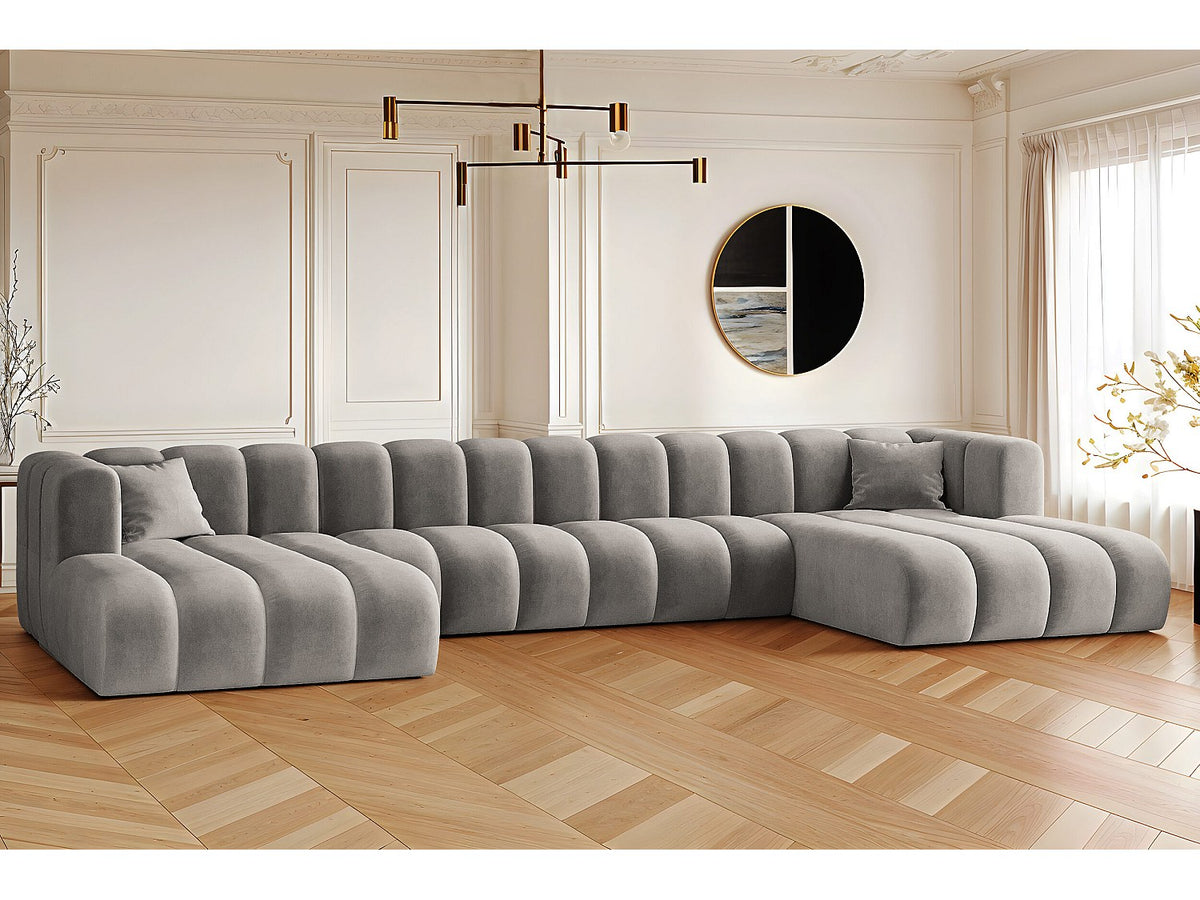 Canapé modulable gris tissu