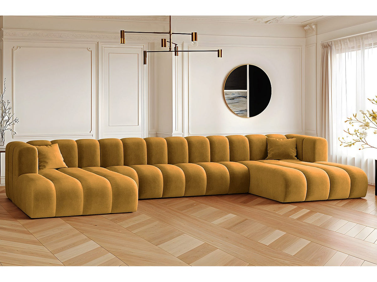 Canapé modulable jaune tissu