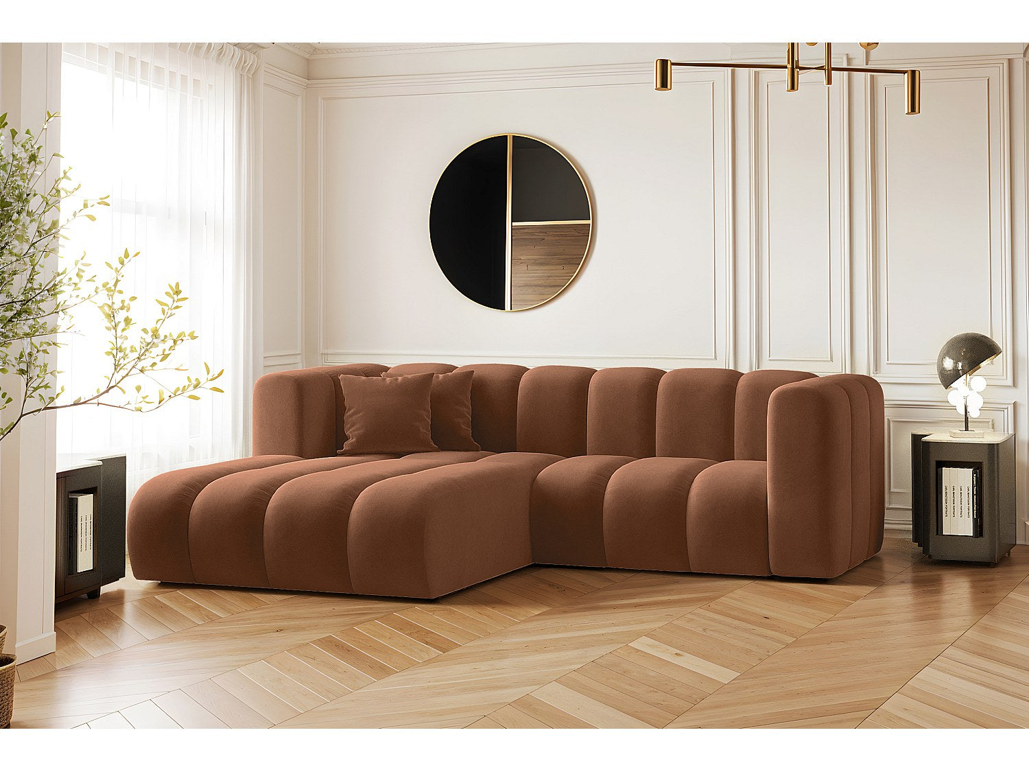 Canapé modulable marron tissu