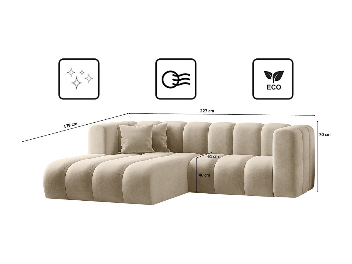 Canapé modulable beige tissu