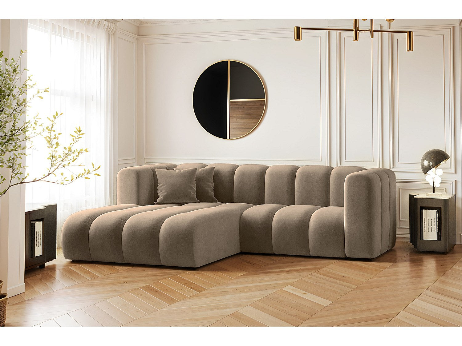 Canapé modulable marron tissu