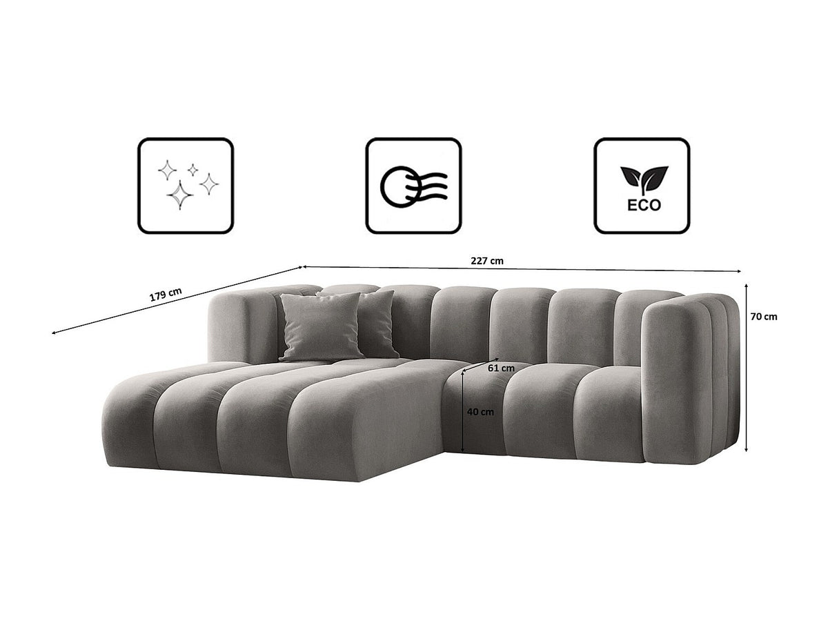 Canapé modulable gris tissu