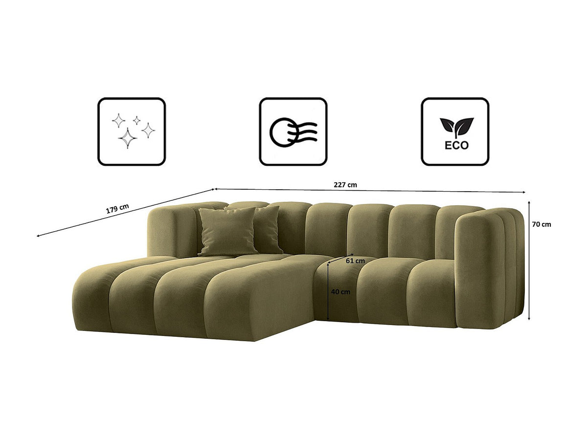 Canapé modulable vert tissu