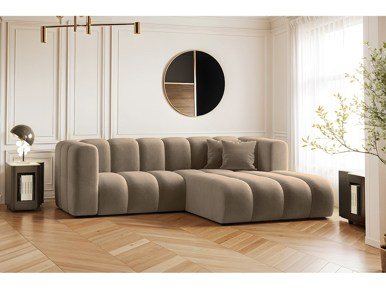 Canapé modulable marron tissu