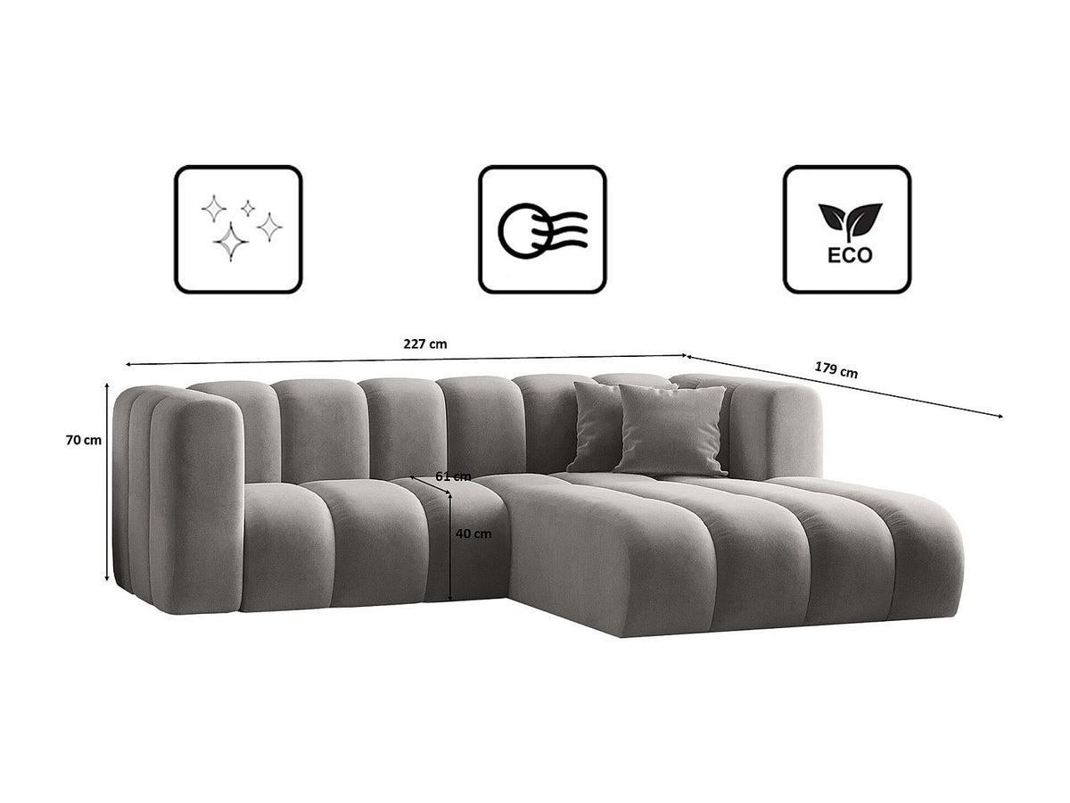 Canapé modulable gris tissu