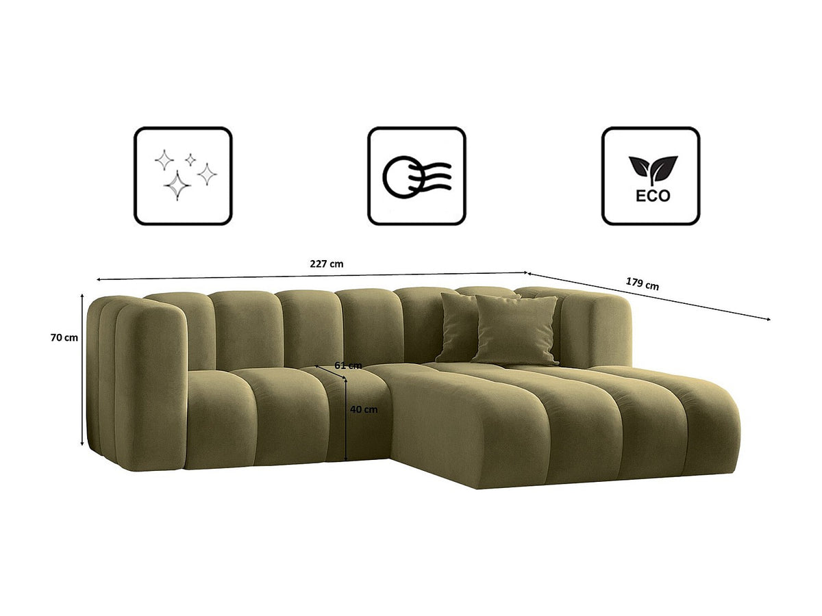 Canapé modulable vert tissu