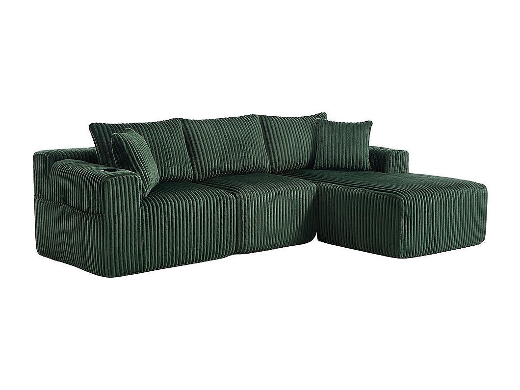 Canapé modulable 2 places vert velours