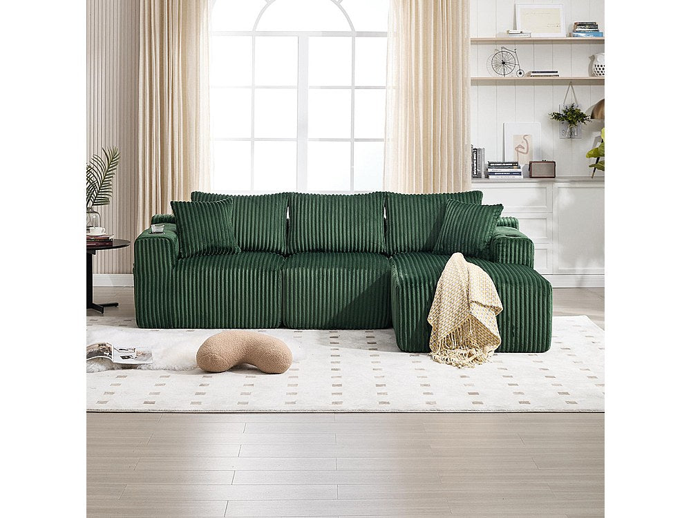 Canapé modulable 2 places vert velours