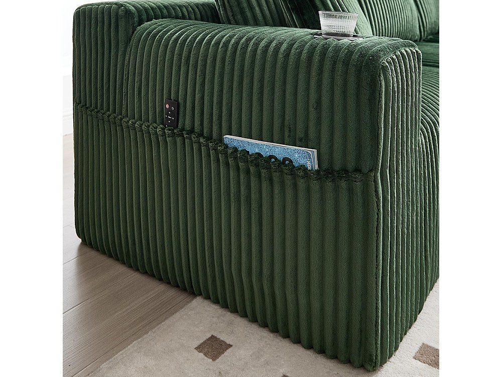 Canapé modulable 2 places vert velours