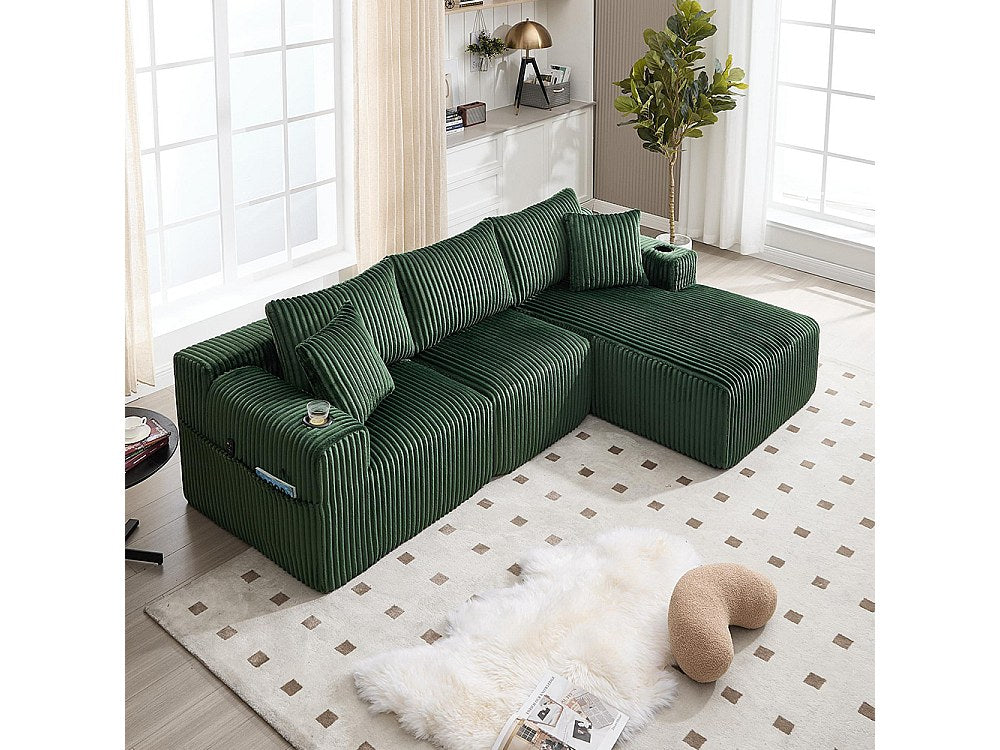 Canapé modulable 2 places vert velours