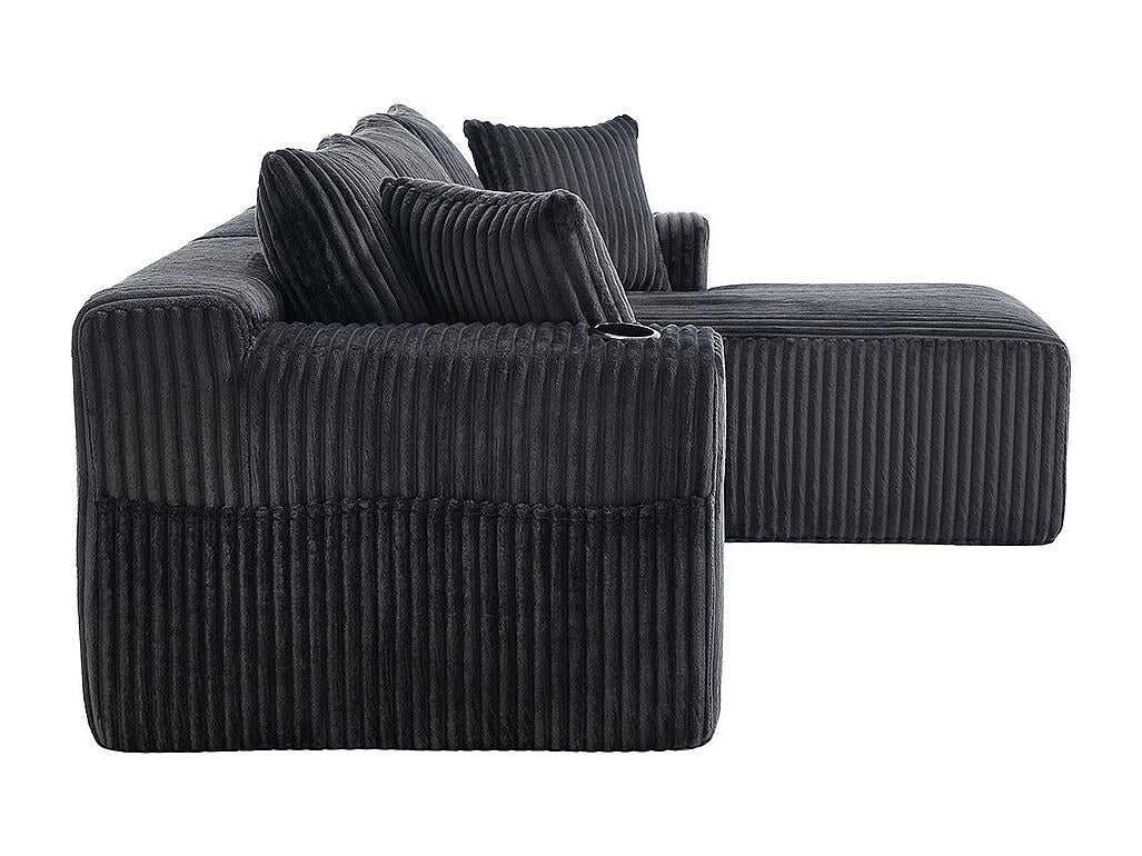 Canapé modulable 2 places gris velours