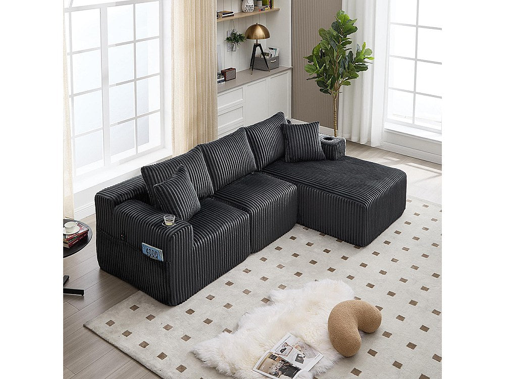 Canapé modulable 2 places gris velours