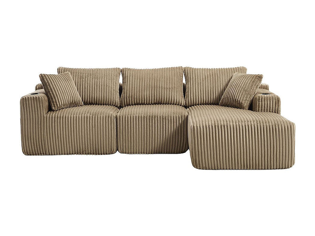 Canapé modulable 2 places beige velours