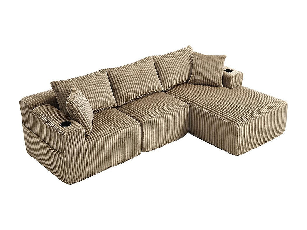 Canapé modulable 2 places beige velours