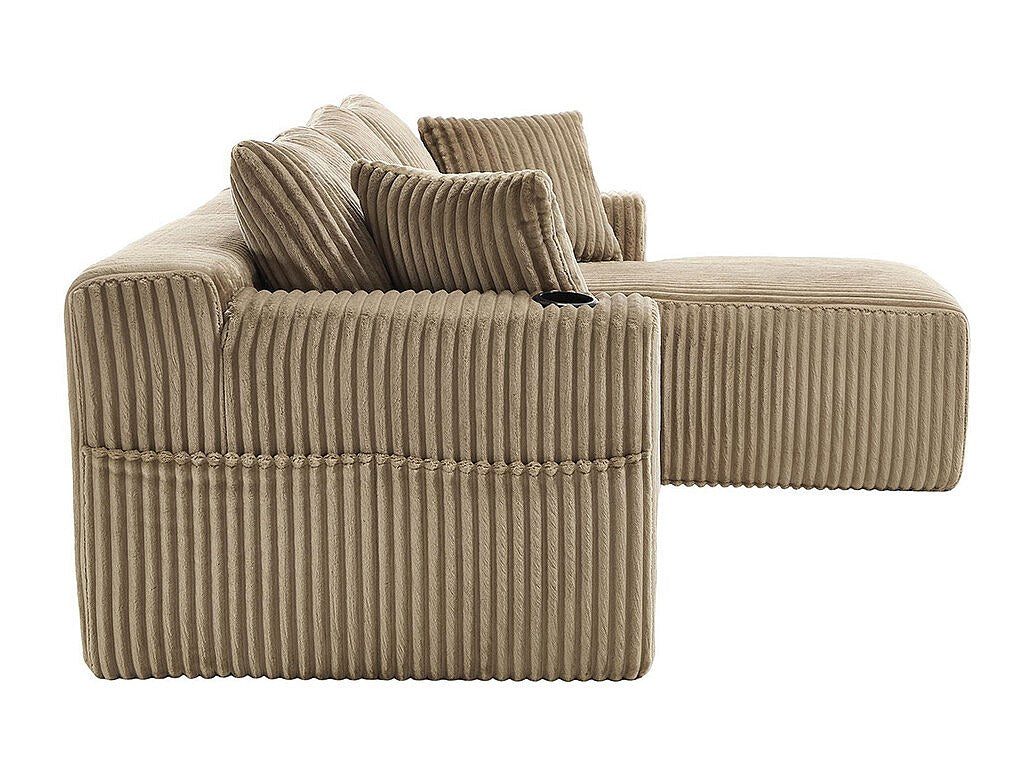 Canapé modulable 2 places beige velours
