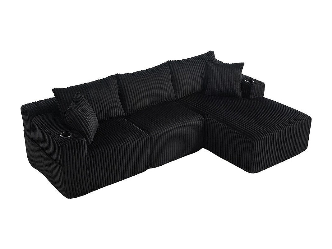 Canapé modulable 2 places noir velours