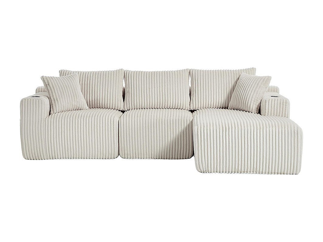 Canapé modulable 2 places beige velours