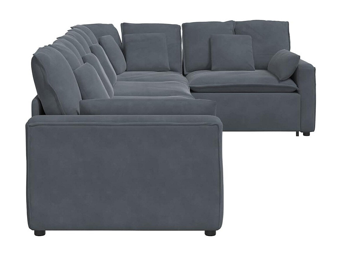 Canapé modulable gris velours
