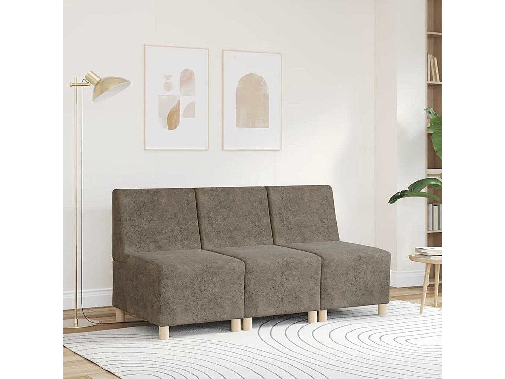 Canapé modulable gris simili cuir