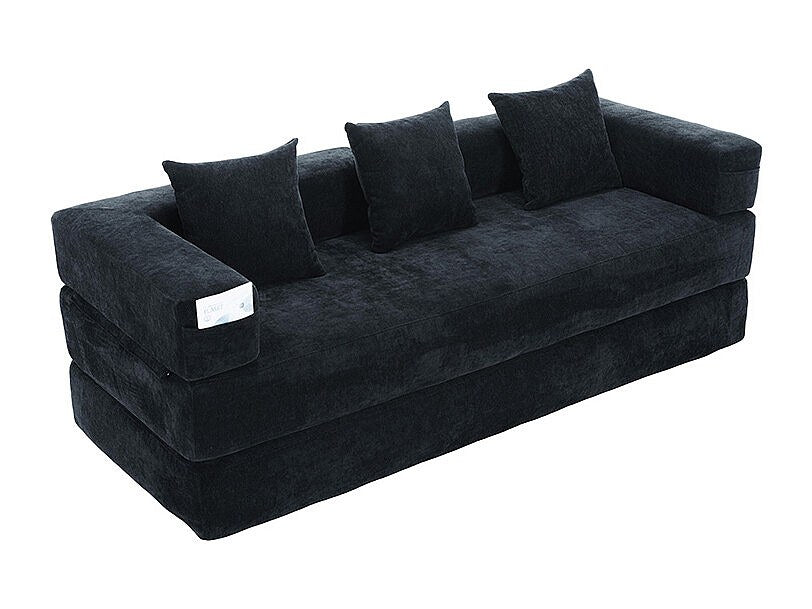 Canapé modulable noir tissu