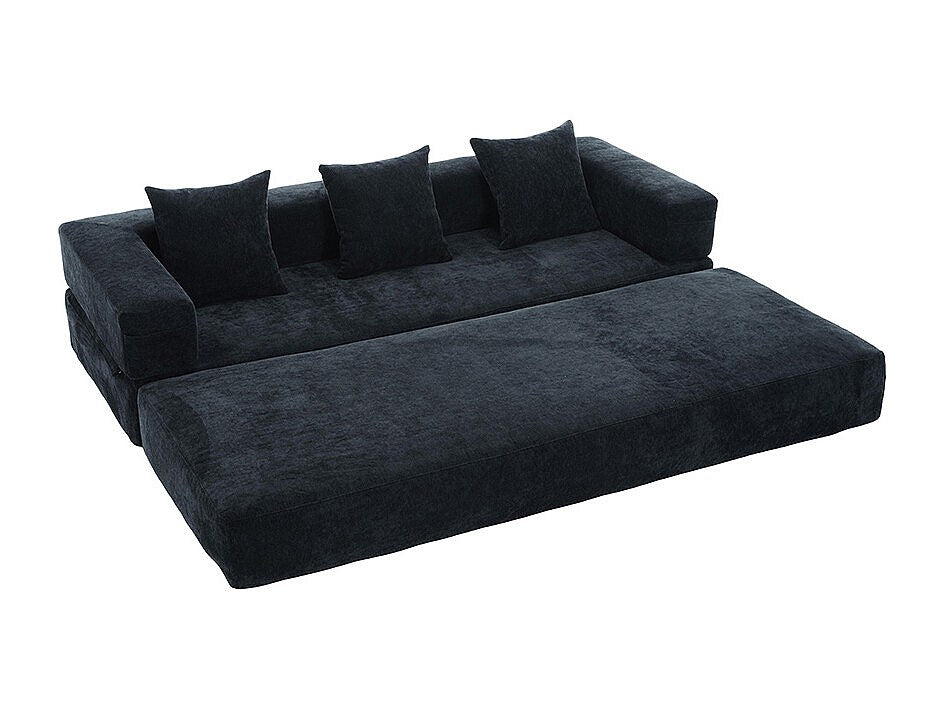 Canapé modulable noir tissu