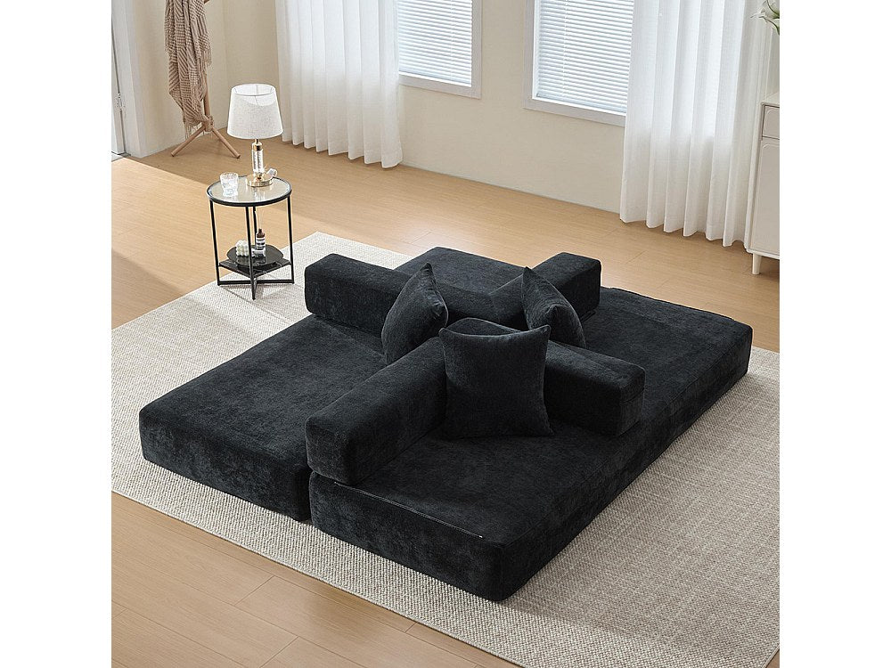 Canapé modulable noir tissu