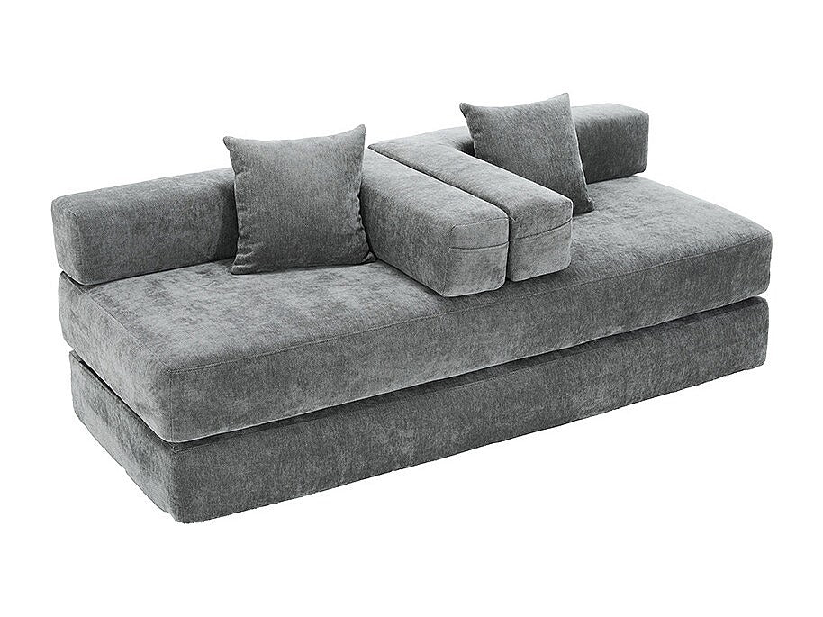 Canapé modulable gris tissu
