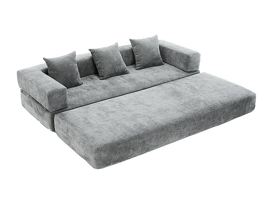 Canapé modulable gris tissu