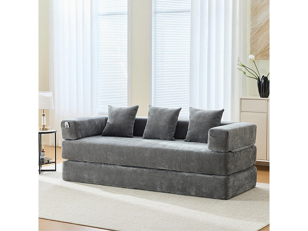 Canapé modulable gris tissu