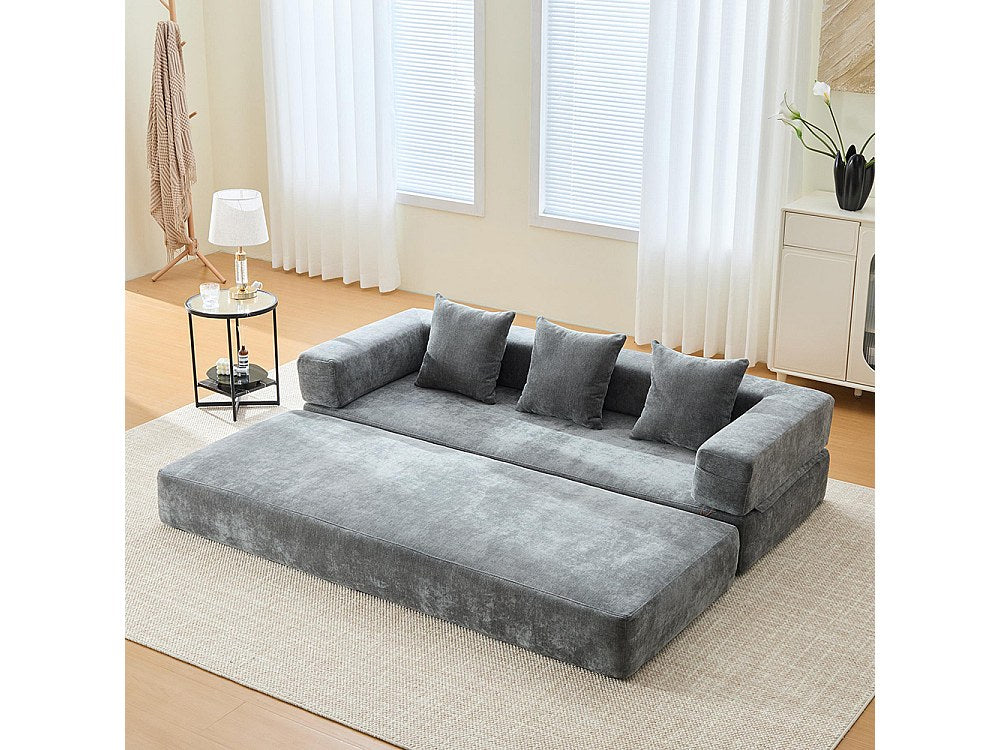 Canapé modulable gris tissu