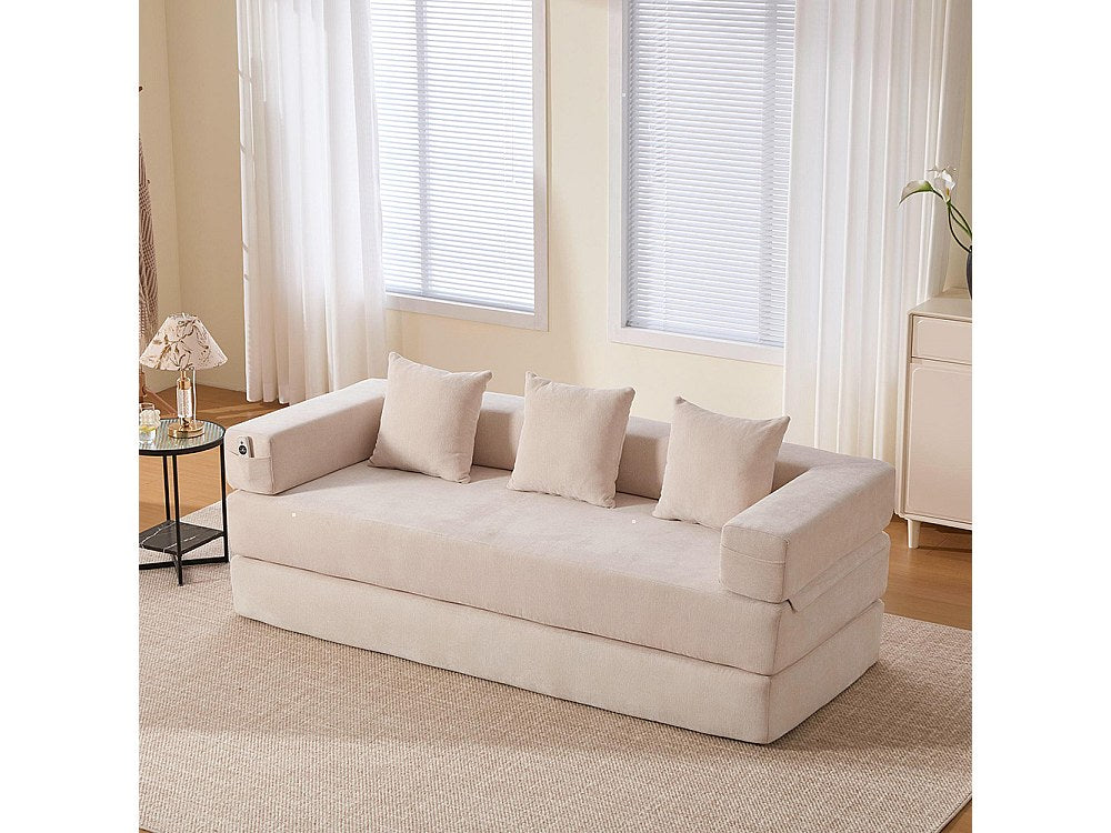 Canapé modulable beige tissu