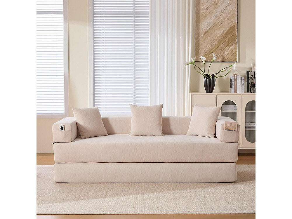 Canapé modulable beige tissu