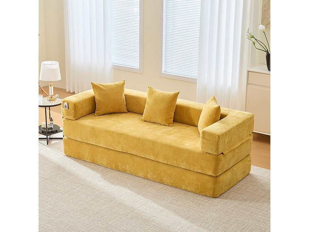 Canapé modulable jaune tissu