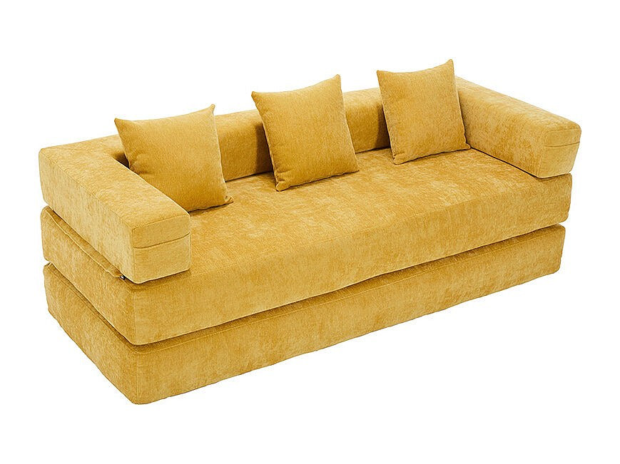 Canapé modulable jaune tissu