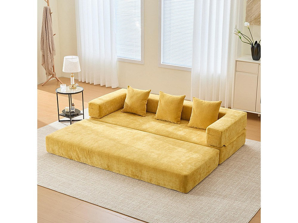 Canapé modulable jaune tissu