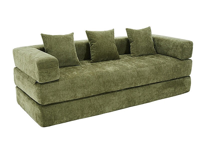 Canapé modulable vert tissu
