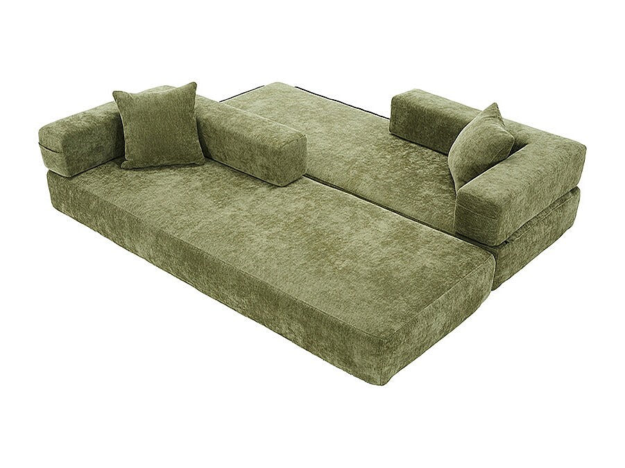 Canapé modulable vert tissu