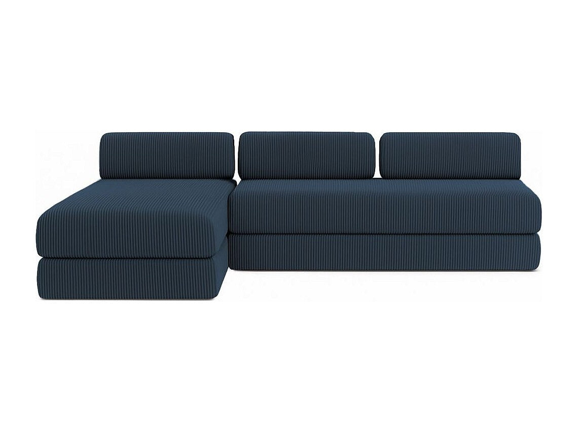 Angle pour canapé modulable convertible 6 places bleu velours