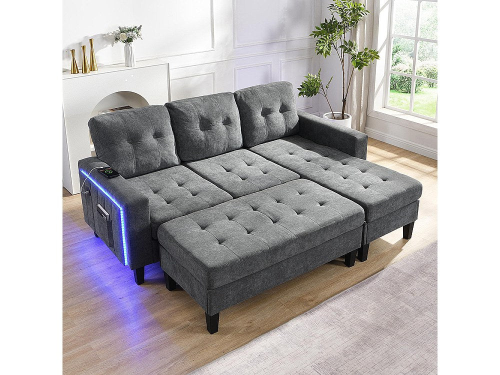 Canapé modulable convertible gris