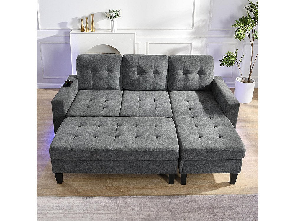 Canapé modulable convertible gris