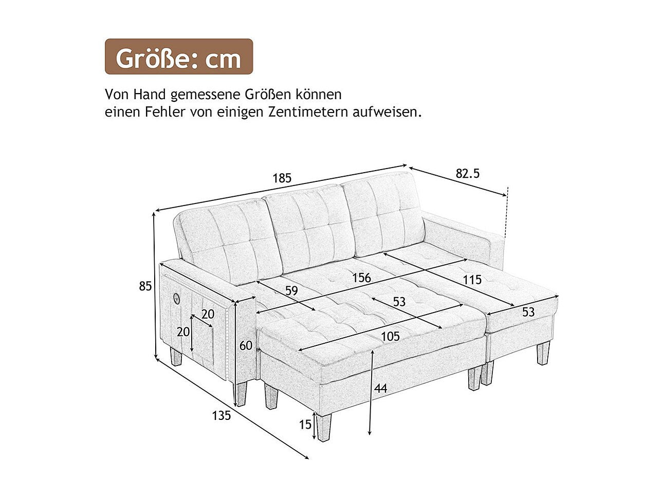 Canapé modulable convertible gris
