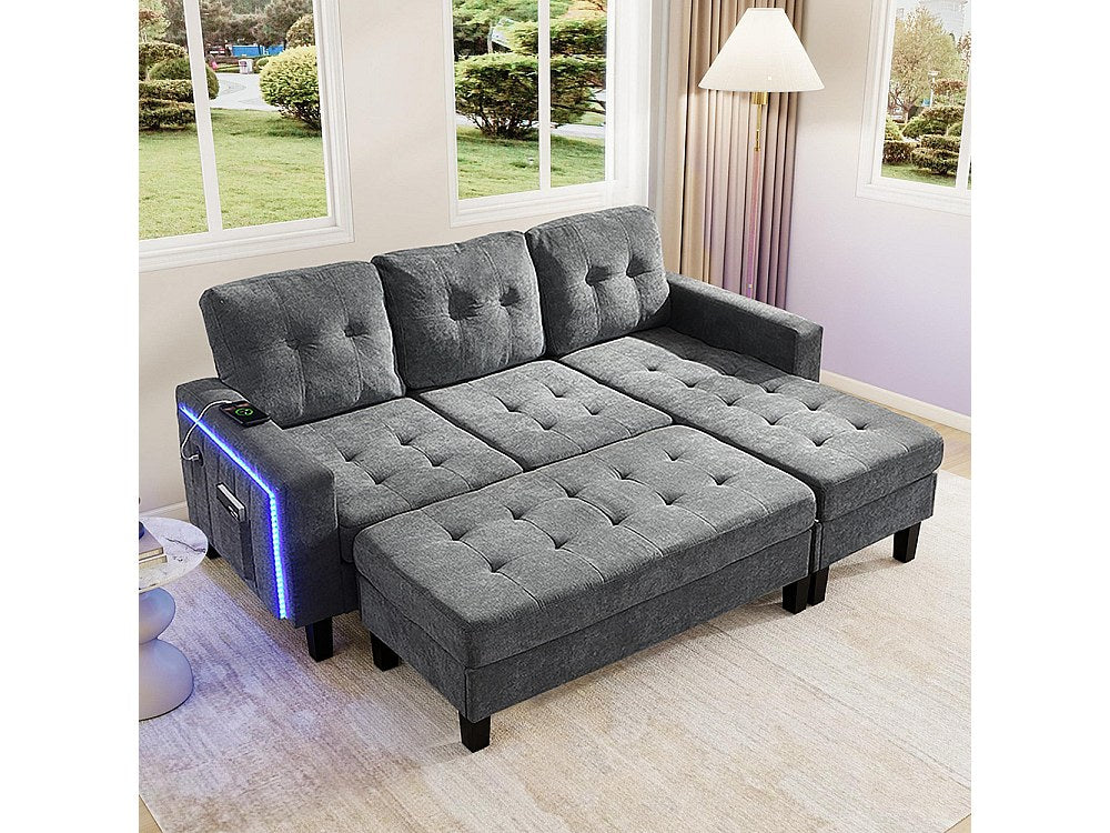 Canapé modulable convertible gris