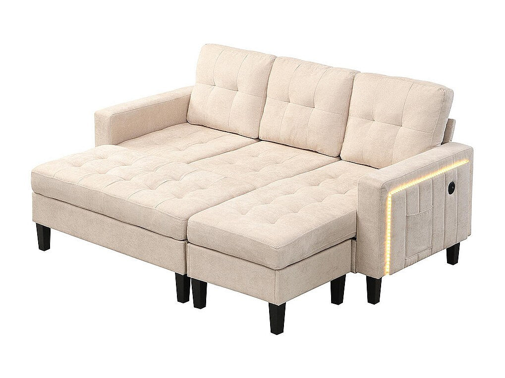 Canapé modulable convertible beige