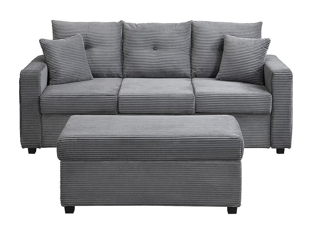 Pouf pour canapé modulable 3 places gris